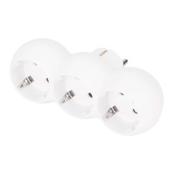 Adaptador triple frontal schuko 2p+t 16a 250v~, blanco