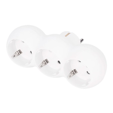Adaptador triple frontal schuko 2p+t 16a 250v~, blanco
