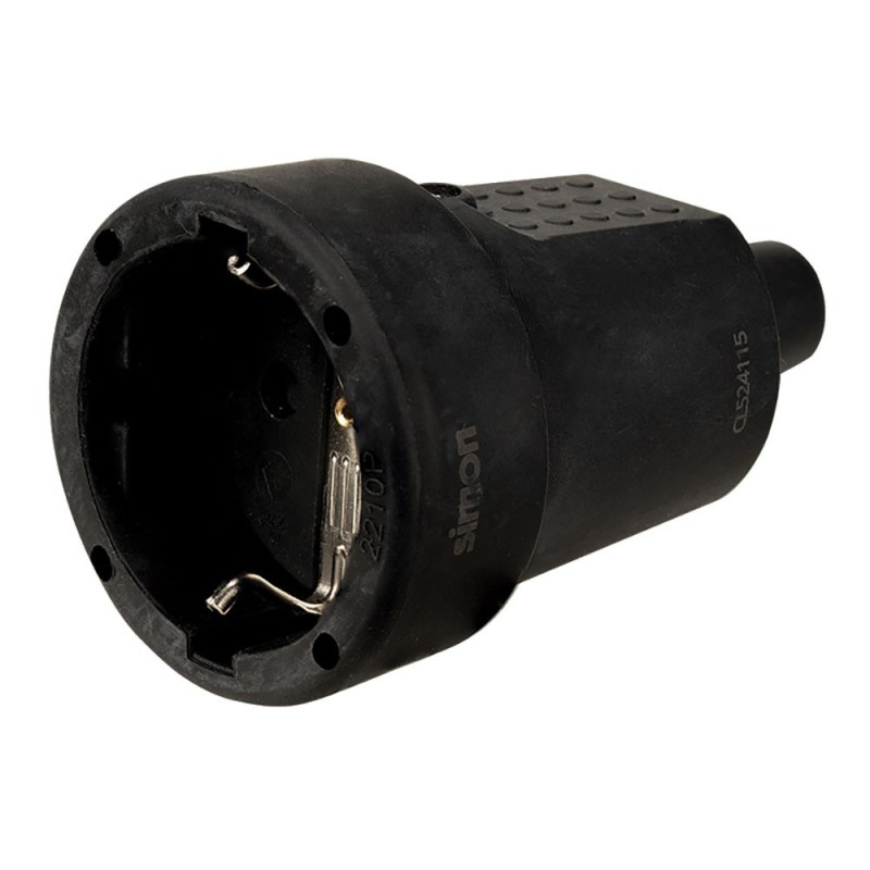 Base aérea goma schuko 2p+t 16a 250v~, negra