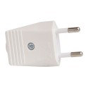 Clavija 2p europlug sin tierra 10a 250v, salida recta, blanca
