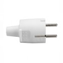Clavija de goma, schuko 2p+t, 16a 250v~, salida recta, blanca