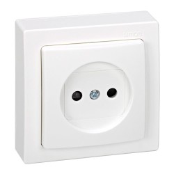 Base superficie, 2p 16a 250v~, ip20, serie simon 73 loft, blanco, retractilado