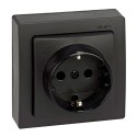 Base superficie, schuko 2p+t 16a 250v~, ip20, serie simon73 loft, grafito, retractilada
