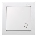 Pulsador superfice, 10ax 250v~, ip20, serie simon73 loft, campana grabada, blanco, retractilado