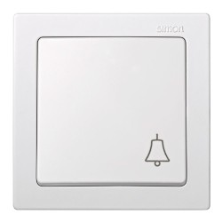 Pulsador superfice, 10ax 250v~, ip20, serie simon73 loft, campana grabada, blanco, retractilado