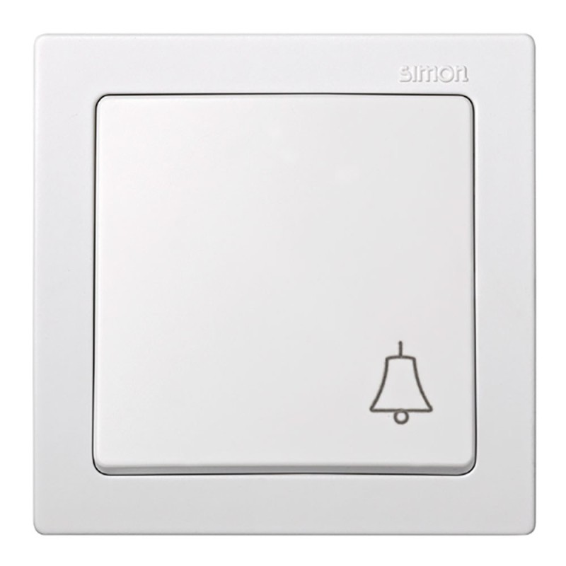 Pulsador superfice, 10ax 250v~, ip20, serie simon73 loft, campana grabada, blanco, retractilado