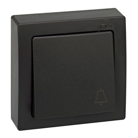 Pulsador superficie, 10ax 250v~, ip20, serie simon73 loft, campana grabada, grafito, retractilado