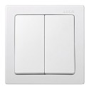 Interruptor doble, superficie, 10ax 250v~, ip20, serie simon73 loft, blanco, retractilado