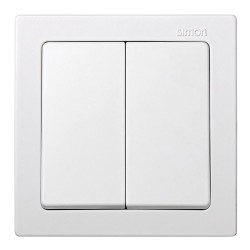 Interruptor doble, superficie, 10ax 250v~, ip20, serie simon73 loft, blanco, retractilado