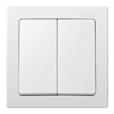 Interruptor doble, superficie, 10ax 250v~, ip20, serie simon73 loft, blanco, retractilado