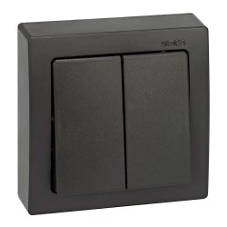 Interruptor doble, superficie, 10ax 250v~, ip20, serie simon73 loft, grafito, retractilado