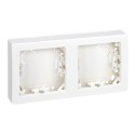 Marco con base, superficie, 2 elementos, horizontal, serie simon73 loft, blanco, retractilado