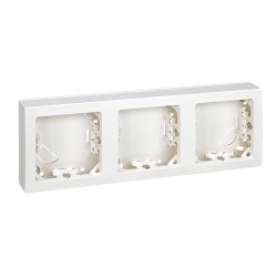 Marco con base, superficie, 3 elementos, horizontal, serie simon73 loft, blanco, retractilado