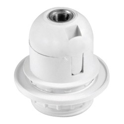 Portalámparas termoplástico, cuerpo roscado, e-27, blanco
