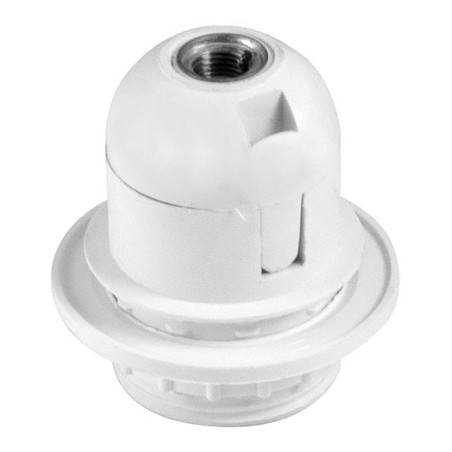 Portalámparas termoplástico, cuerpo roscado, e-27, blanco