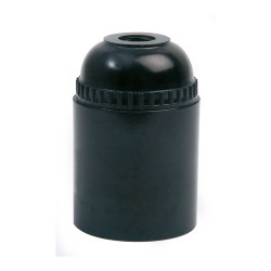 Portalámparas termoplástico, liso, e-27, negro, blister