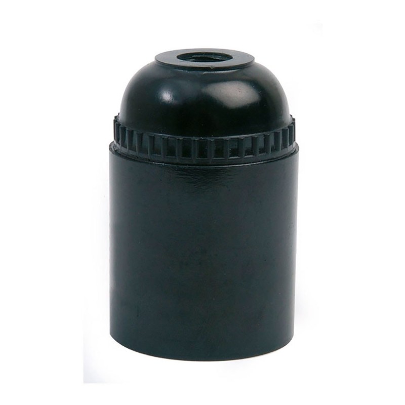 Portalámparas termoplástico, liso, e-27, negro, blister