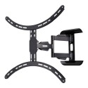Soporte mural tv, negro, doble brazo articulado, de 37 a 75 pulg, carga máx. 45 kg