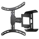 Soporte mural televisor, negro, doble brazo articulado, de 32 a 65 pulg, carga máx. 35 kg