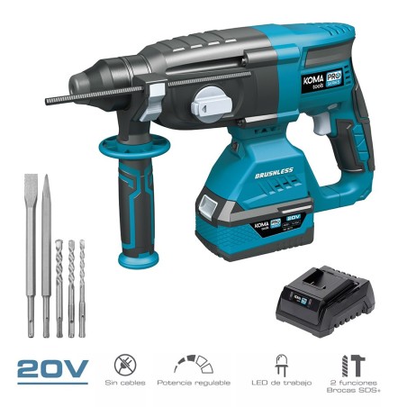 Kit martillo percutor brushless 20 v + batería 4,0 ah 08771 + cargador 60 w 2,3 a 08772