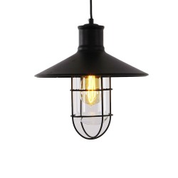 Lámpara de techo metalica vintage e27 60w color negro ø27 x 28 cm
