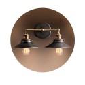 Aplique de pared doble vintage metalico e27 60 w 63 x 29 cm