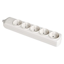 Base bipolar 5 tomas t/tl 10/16 a 250 v color blanco