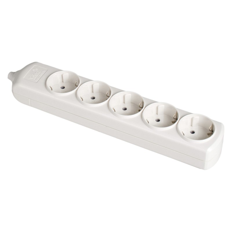 Base bipolar 5 tomas t/tl 10/16 a 250 v color blanco