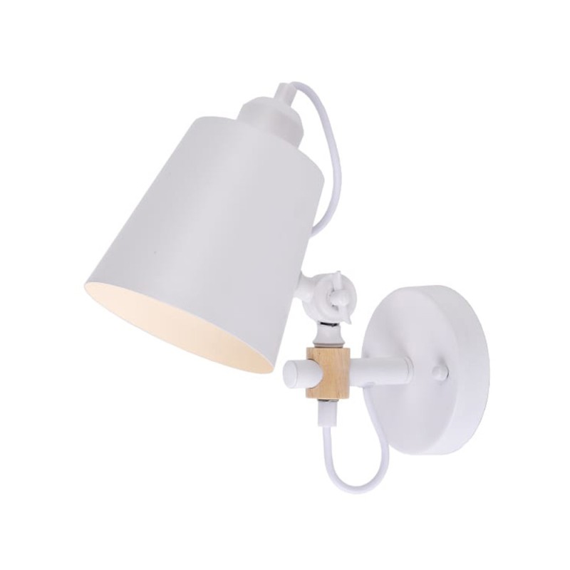 Aplique de pared metalico e27 60 w color blanco 25 x 27 cm