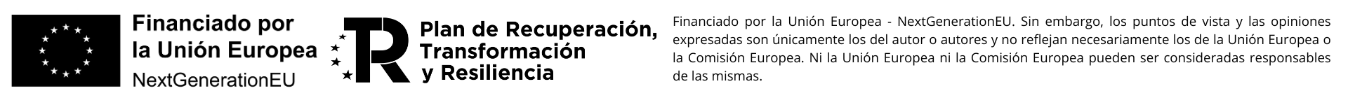 Logotipos de financiación de la Unión Europea – NextGenerationEU y del Plan de Recuperación, Transformación y Resiliencia